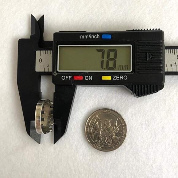 VTG Sterling Silver 925 Snake Eyes Round Turquoise Petit Point Ring Sz 5.75 - Picture 14 of 16